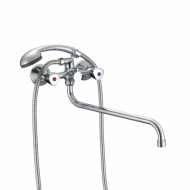 Milardo Смеситель для ванны 350 мм, двухзахватный,Tring, никель-хромовое покрыти